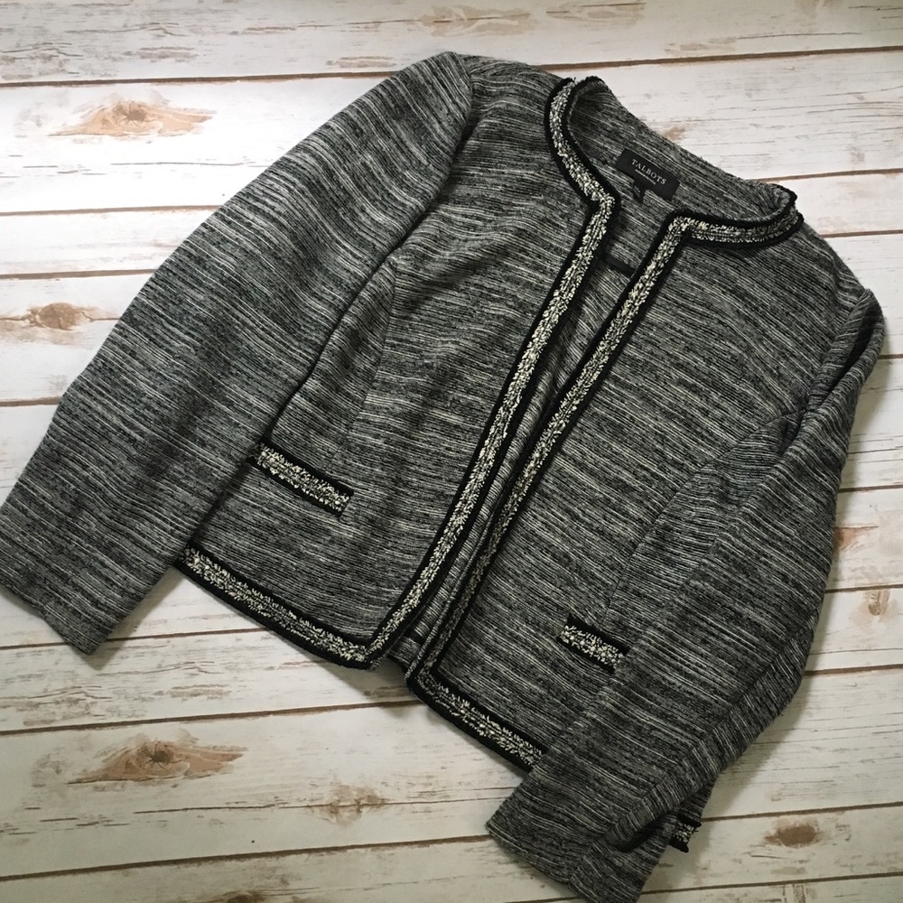 TALBOTS 2X Petite Boucle Crop Jacket